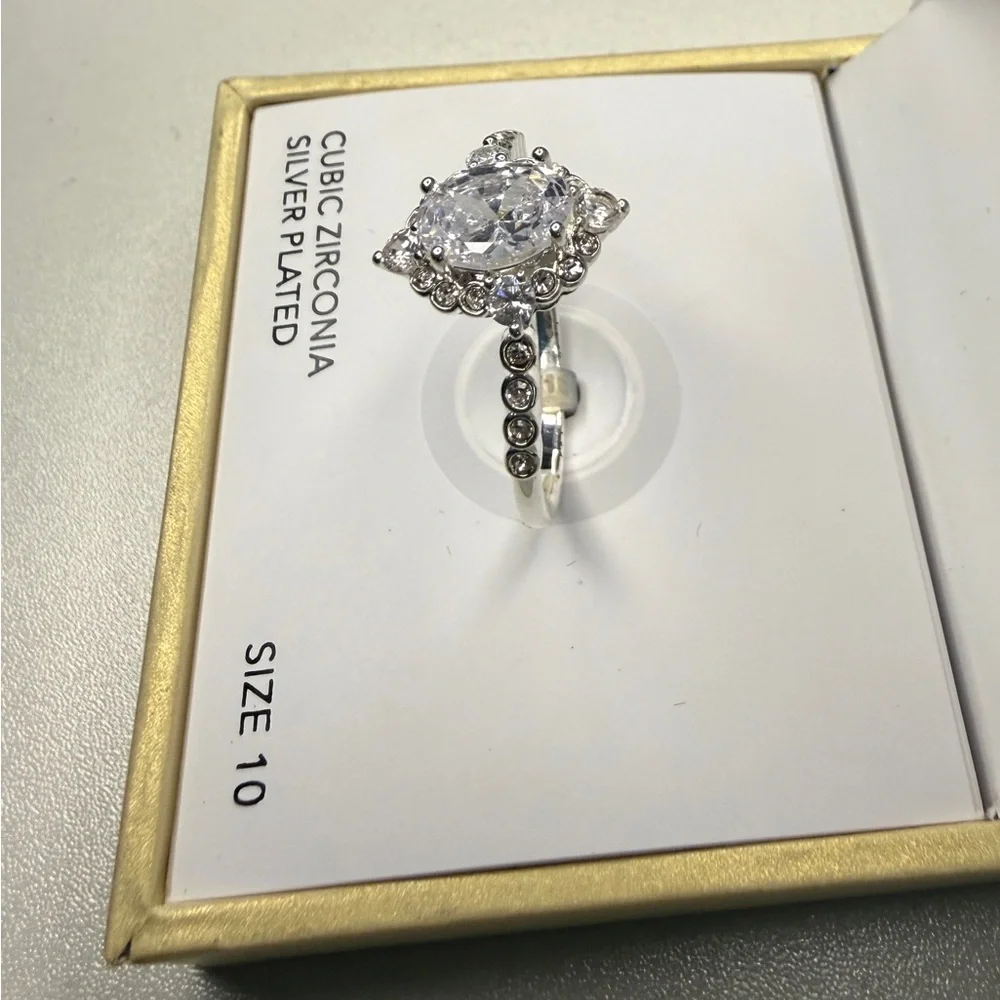 Charter Club Silver Cubic Zirconia Ring - Picture 3 of 6